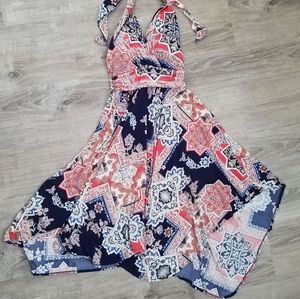 NWOT Soma Midi Halter Dress with Handkerchief Hem